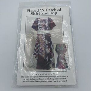 CNT Pattern Co. Pieced ’N Patched Skirt and Top Sewing Pattern – Sizes 8-22
